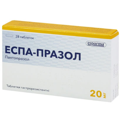 Світлина Еспа-празол таблетки гастрорезистентні 20 мг №28(14Х2)